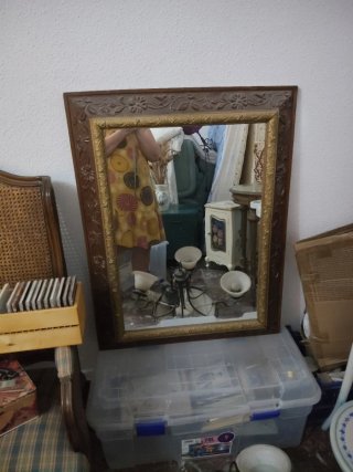 Espejo antiguo madera y dorado