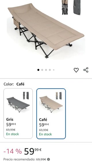 COSTWAY Cama Plegable Camping, 190x68.5x48,5 cm