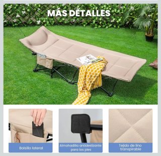 COSTWAY Cama Plegable Camping, 190x68.5x48,5 cm