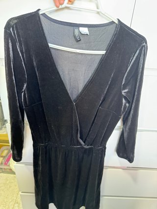 Vestido fiesta terciopelo negro