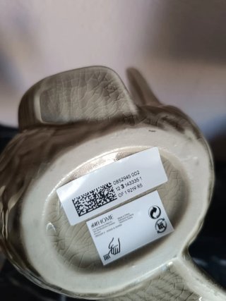 2 Vasi in Ceramica Pesce Grigio e Turchese