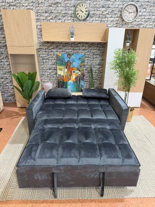 Sofá Cama Gris Doble