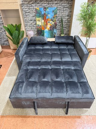 Sofá Cama Gris Doble