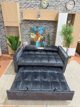 Sofá Cama Gris Doble
