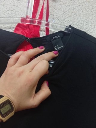 Camiseta Larga Lindex Túnica Negra Talla M