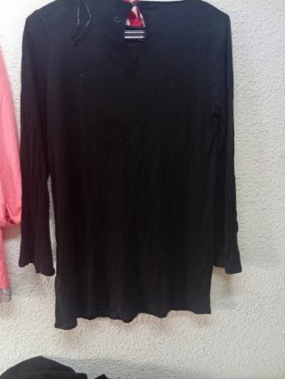Camiseta Larga Lindex Túnica Negra Talla M