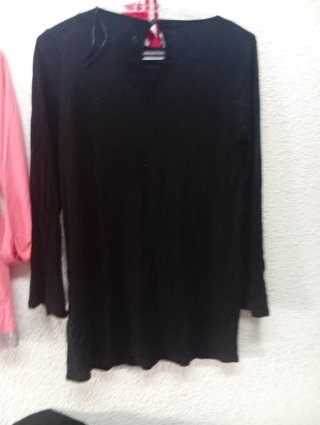 Camiseta Larga Lindex Túnica Negra Talla M