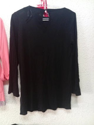 Camiseta Larga Lindex Túnica Negra Talla M