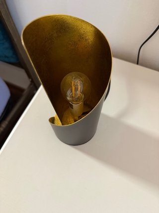 Coppia Lampade Metallo Nero-Oro