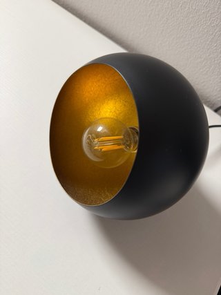 Coppia Lampade Metallo Nero-Oro