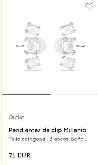 Ear cuffs Swarovski plata y blanco