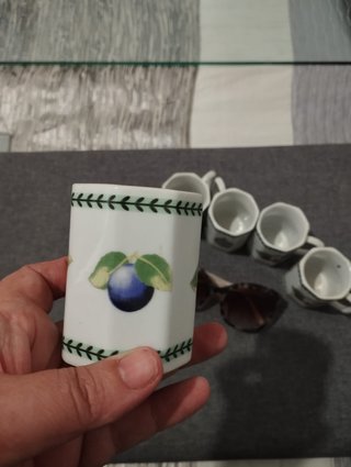 Conjunto 5 tacitas té/café porcelana