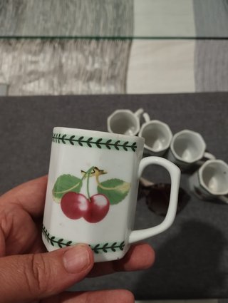 Conjunto 5 tacitas té/café porcelana