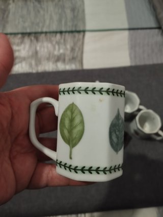 Conjunto 5 tacitas té/café porcelana