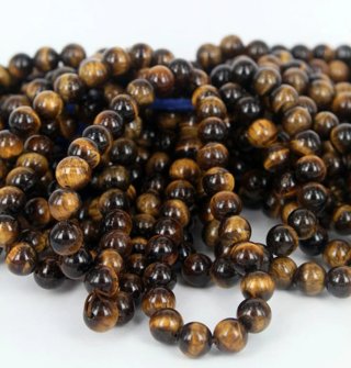 2 Braccialetti Occhio di Tigre con Sfere Medie