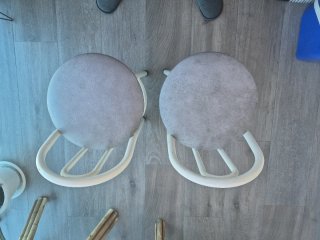 2 Banquetas Cocina Beige y Blanco