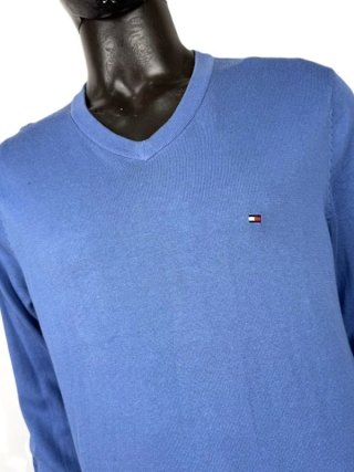 Maglione Tommy Hilfiger Uomo L Blu Azzurro Cotone