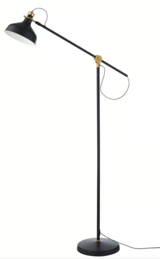 Lámpara de pie Ikea Ranarp Negra y Dorada