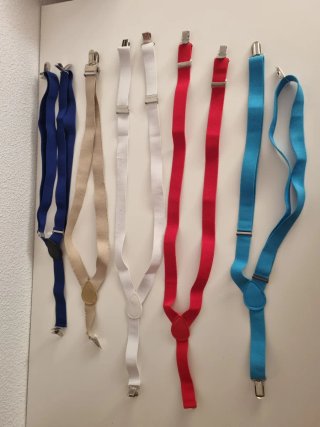 Set di 5 bretelle per bambini (blu e rosso)