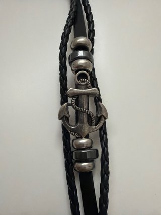 Pulsera Cuero Ancla