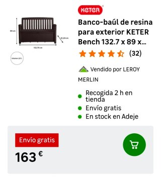 Baúl/sillon de resina