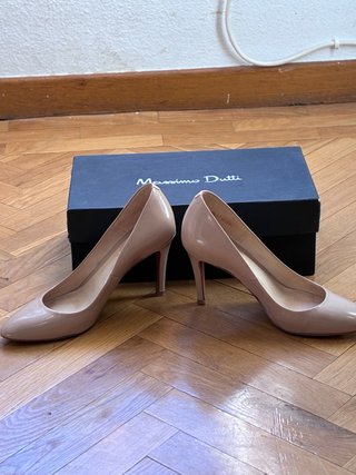 Zapatos tacón beige talla 36