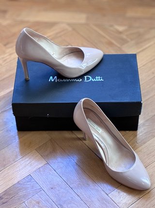 Zapatos tacón beige talla 36