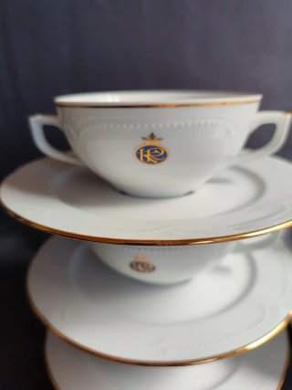 5 Tazas Consomé Porcelana George V