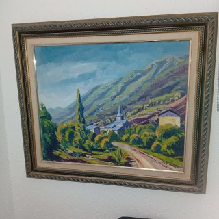 Cuadro pintado a mano paisaje