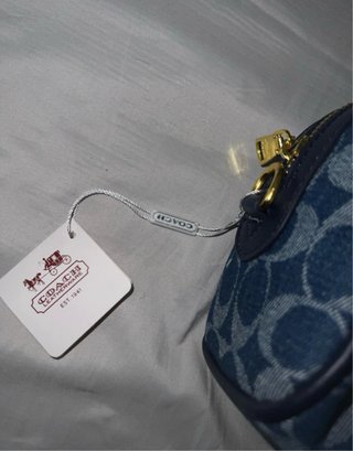 Bolso Coach Azul y Marrón. (Sac)