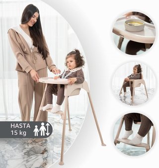 Trona niño Kikkaboo 2 en 1, color beige (NUEVA)