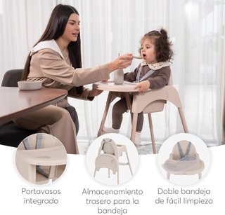 Trona niño Kikkaboo 2 en 1, color beige (NUEVA)