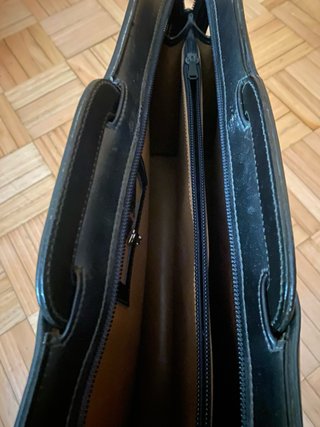 Maletín de piel negro clásico