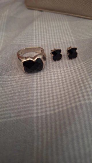 Anillo y pendientes TOUS oso negro