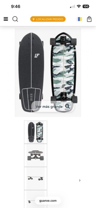 Surfskate Carver LF Negro 30” x 9,7”