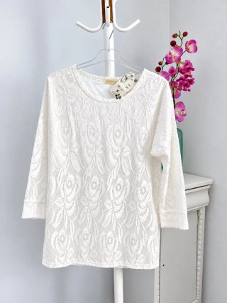 Blusa encaje blanco boda civil o evento