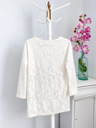 Blusa encaje blanco boda civil o evento