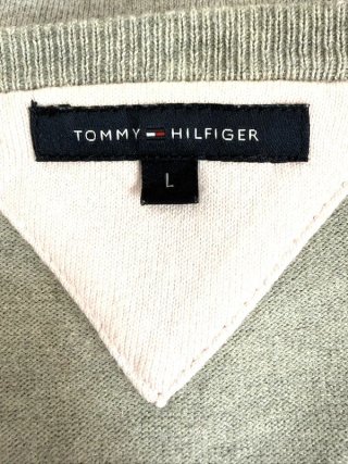 Maglione V Tommy Hilfiger Donna L Grigio Cotone