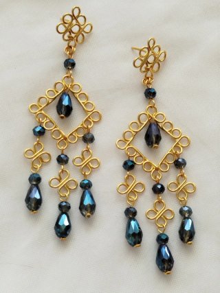 Pendientes flamenca o fiesta alambre y cristales