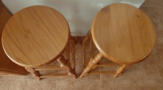 2 taburetes altos de madera 74cm