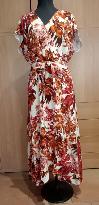 Vestido estampado flores rojas