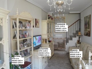 Conjunto de muebles rústicos (salón y dormitorio)