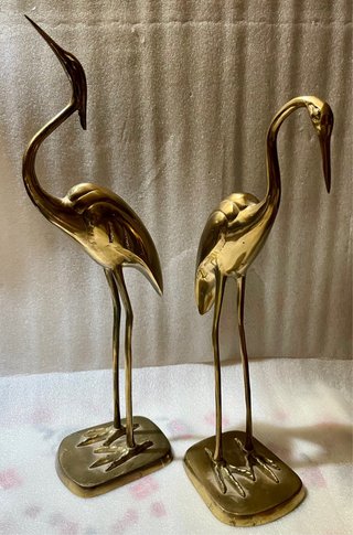 Pareja Garzas Latón Macizo Grandes, 48/40 ctms