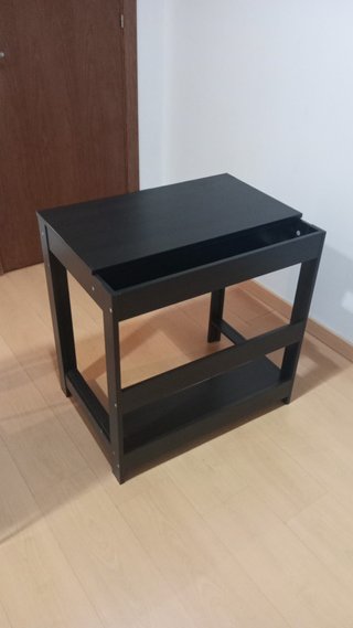 Mesa auxiliar impresora de madera negra