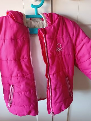 Anorak Benetton bebé niña rosa