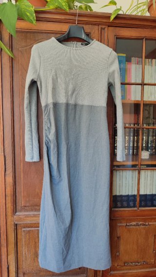 Vestido largo gris ajustado talla L