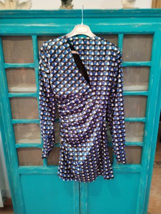 Vestido Zara Satén Estampado Talla XS