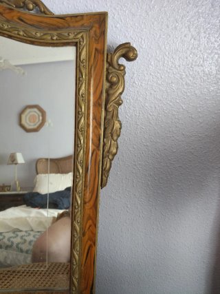 Espejo decorativo antiguo madera y dorado