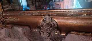 Espejo antiguo madera tallada a mano