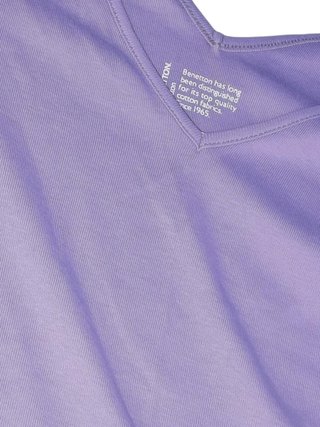 Maglia T Shirt Viola Donna Benetton Xs Lilla